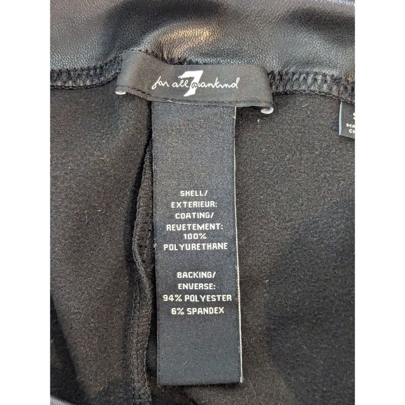 7 For All Mankind Pants Womens Size S Black Faux Leather Skinny Goth Stretch Y2K - Picture 3 of 9
